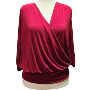 Talbots Elegant Burgundy Ruched Women's Top XLP NWOT